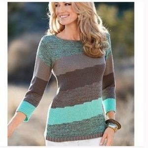VENUS Color Block Striped Sweater Size Large